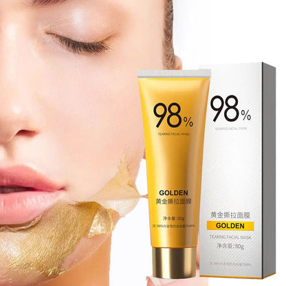 80g Gold Peel Mask Blackhead Cleanses Pores 24k Gold Foil Peel-Off Mask