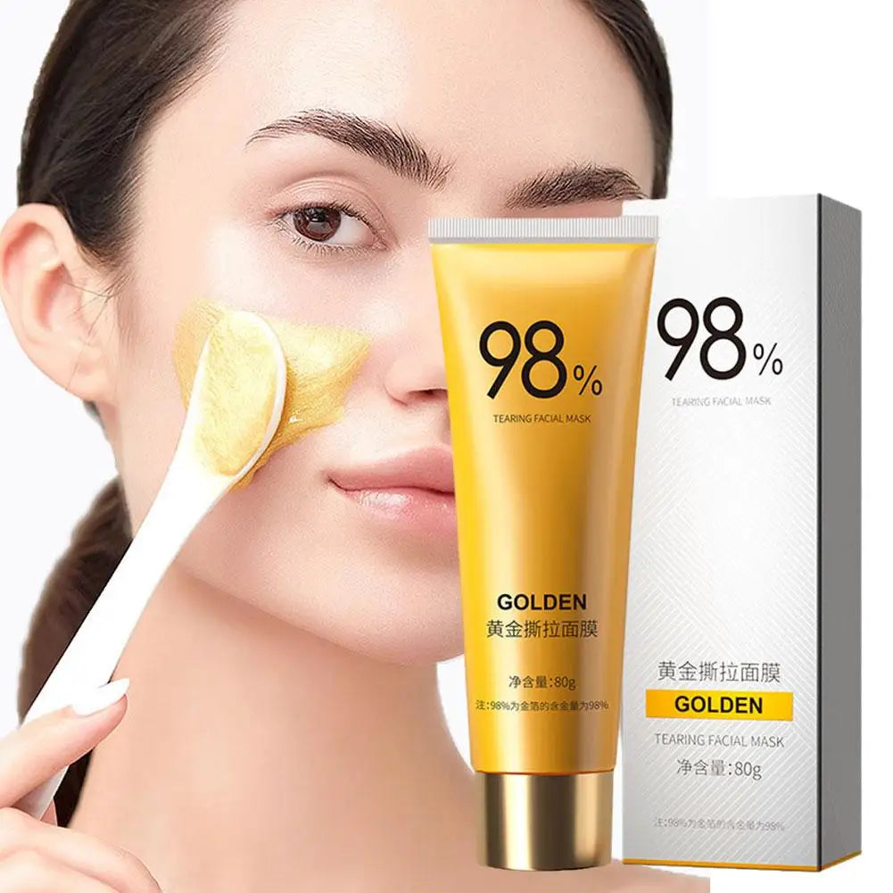 80g Gold Peel Mask Blackhead Cleanses Pores 24k Gold Foil Peel-Off Mask