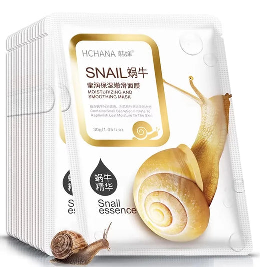 10Pcs Snail Moisturizing Face Mask